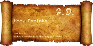 Hock Darinka névjegykártya